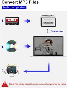 img 1 attached to Portable Cassette Player, Walkman Cassette Player with USB Converter for Tapes to MP3, Audio Music Player Capture Recorder with Headphone - Laptop PC and MacBook Compatible