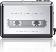 портативный кассетный плеер, кассетный плеер walkman с usb-конвертером для записи музыки на mp3, аудио-плеер для записи и воспроизведения музыки с наушниками - совместим с ноутбуком и macbook. логотип
