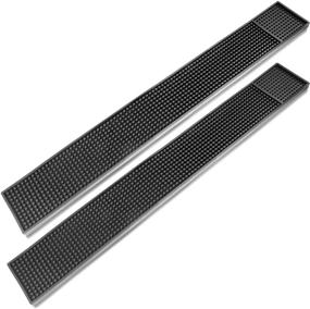 img 4 attached to 🍺 ProTensils Rail Bar Mat 23&#34; x 3.25&#34; Rubber Black Counter-Top Spill Mats for Bar Service (2 Pack)