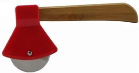 img 2 attached to Axe Pizza Cutter - Bamboo Handle, Sharp Rotating Blade - Thacher's Nook