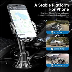 img 2 attached to Car Cup Phone Holder [Stable & Adjustable Pole] - No Shaking Cell Phone Mount for iPhone, Samsung and More Smartphones - Black