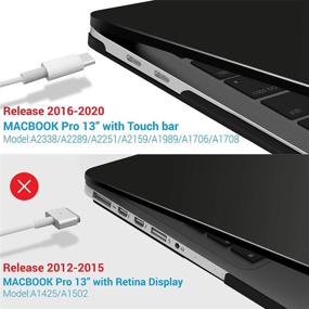 img 1 attached to 💻 IBENZER New 2020 MacBook Pro 13 Inch Case: Hard Shell + Keyboard Cover - Black. Compatible with M1 & A2338 A2289 A2251 A2159 A1989 A1706 A1708. High-Quality Protection for Apple Mac Pro 13 Touch Bar (2020-2016)