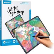 mobdik [2 пак] защитная пленка paperfeel для samsung galaxy tab s7 fe 2021, совместима с galaxy tab s7 plus / tab s7+ (12.4 дюйма), антибликовая, противоотпечатковая, высокая чувствительность к касанию, набор для легкой установки, опыт письма и рисования на бумаге. логотип