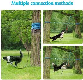 img 2 attached to 🐾 Portable 50 Ft Dog Tie Out Cable for Camping - Overhead Trolley System for Small to Large Dogs - 6.5 Ft Pet Runner Cable Run Rope - Camping Gear Ideal for Yard, Parks, Outdoor Events