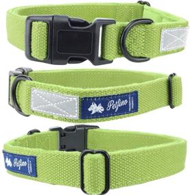 img 4 attached to 🐶 Premium Hemp Dog Collar with Fleece Lining and Reflective Safety Strip - Soft and Durable, Ideal for Small to Large Dogs/Pets (Leash Not Included)