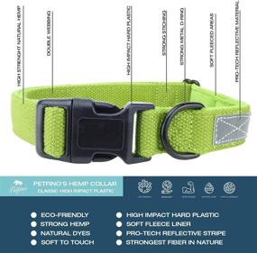 img 3 attached to 🐶 Premium Hemp Dog Collar with Fleece Lining and Reflective Safety Strip - Soft and Durable, Ideal for Small to Large Dogs/Pets (Leash Not Included)