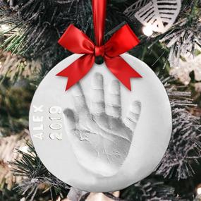 img 3 attached to 👶 Luna Bean Baby Hand and Footprint Kit - Ideal Baby Keepsake Homemade Ornament Kits for Christmas - Baby Footprint Kit & Inkless Hand and Footprint Kit Holiday Gift Bundle - 2 Pack Including Ribbons & Easels