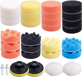 img 4 attached to Augshy 31 Pcs 3 inch Buffing Polishing Pads for Drill Adapter: Perfect for Car and Auto Polishing