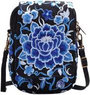 jiyaru embroidered cellphone crossbody multicolor women's handbags & wallets and shoulder bags logo
