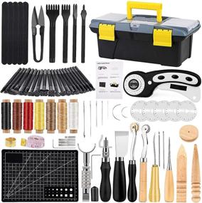 img 4 attached to 🛠️ 72-Piece Leather Working Kit: Leather Repair Tools Set with Detailed Instructions, High-Quality Tool Box, Rotary Cutter, Waxed Thread, Tracing Wheel, and Essential Leatherworking Supplies