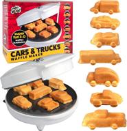 🚗 car mini waffle maker - create 7 unique race cars, trucks, and automobile vehicle pancakes - non-stick electric pan cake iron for kids logo