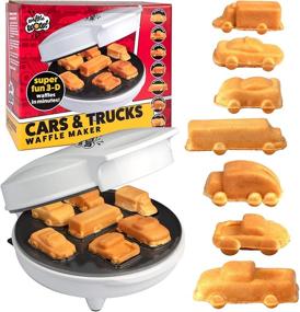 img 4 attached to 🚗 Car Mini Waffle Maker - Create 7 Unique Race Cars, Trucks, and Automobile Vehicle Pancakes - Non-Stick Electric Pan Cake Iron for Kids