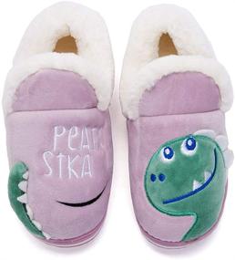 img 4 attached to 🧦 Plzensen Winter Indoor Slippers for Boys - Slip-On Shoes for Comfort and Style