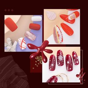 img 2 attached to 💅 Набор гель-лаков для ногтей NEEKO Burgundy Red - Классический 6-цветовой набор гель-лака UV в винном красном, фиолетовом, белом, глиттер-розовом цветах - Набор для маникюра с LED-лампой для снятия, домашний маникюр, нейл-арт.