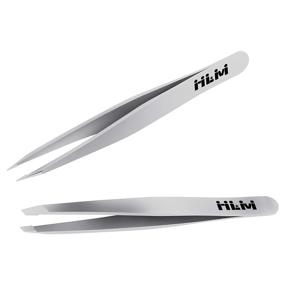 img 2 attached to 🔍 Professional Eyebrow Tweezers Set for Ingrown Hair Removal - Premium Precision Tools for Women and Girls with Leather Case