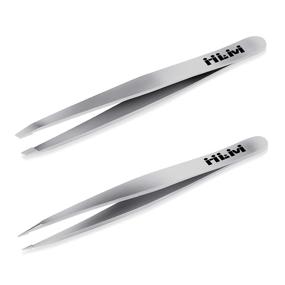 img 3 attached to 🔍 Professional Eyebrow Tweezers Set for Ingrown Hair Removal - Premium Precision Tools for Women and Girls with Leather Case