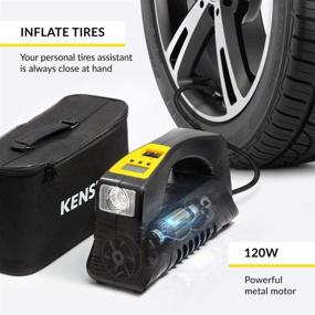 img 3 attached to 🚗 Kensun Model J Portable Tire Inflator - AC/DC for Car 12V DC and Home 110V AC - Air Compressor Pump for Car and More Inflatables