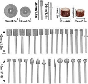 img 1 attached to 🔧 Stone Carving Set Polishing Rotary Tools: Diamond Burr Accessories for Stone, Rocks, Jewelry, Glass, Ceramics - Perfect for Engraving and Carving with Rotary Tools