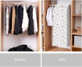 img 1 attached to 👗 BOAGO Hanging Clothes Garment Bag Organizer - Translucent Dustproof Waterproof Storage Bags for Suits, Shirts, Dresses, Coats, and Jackets with Full Zipper (Size: 60 * 50 * 120cm)