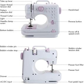 img 2 attached to 🧵 Hukunos Mini Sewing Machine: Portable, 12 Stitches, 2 Speeds with Foot Pedal - Ideal for Basic Sewing, Kids & Beginners