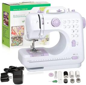 img 4 attached to 🧵 Hukunos Mini Sewing Machine: Portable, 12 Stitches, 2 Speeds with Foot Pedal - Ideal for Basic Sewing, Kids & Beginners