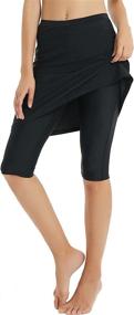 img 1 attached to Aunua Women's UPF 50+ UV Sun Protection Swim Skort Capris: Stylish Swimming Skirt with Legging Shorts