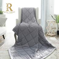 взвешенное одеяло royal therapy - тяжелое одеяло из 100% хлопка с премиум стеклянными бусинами (48''x78'' 15 фунтов, французский серый), подходит для одного человека (~150 фунтов) - использовать на кровати twin/queen. логотип