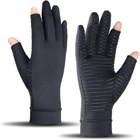 img 4 attached to Copper Arthritis Gloves | Hand Pain Relief for Arthritis, Rheumatoid, Osteoarthritis | Compression Gloves for Men and Women (S)