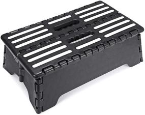 img 4 attached to 🪜 5-Inch Portable Folding Step Stool (Black) - for Easy Indoor and Outdoor Use, Supports 300 lbs, Durable Plastic Material, Ideal for Kitchen, Toilet, Bathroom, Bedroom, Camping, and More