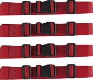 🔴 magarrow 1.5-inch adjustable utility straps with buckle, 4-pack (9.5 feet long) - vibrant red color logo