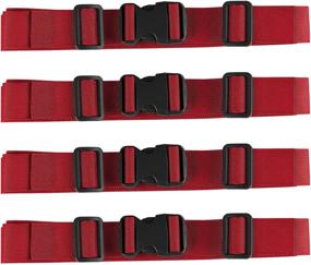 img 4 attached to 🔴 MAGARROW 1.5-Inch Adjustable Utility Straps with Buckle, 4-Pack (9.5 feet Long) - Vibrant RED Color
