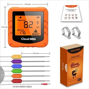 img 3 attached to 🔥 Wireless Digital Meat Thermometer with Bluetooth & 6 Probes - Ultimate Smart Kitchen Tool for BBQ, Grilling, Oven, and Smoker - 500FT Range