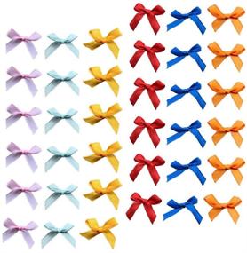 img 3 attached to 🎀 Exceart 200pcs Mini Satin Ribbon Bows: Perfect Embellishment Bows for Wedding, Crafts, Sewing & Scrapbooking Decoration in Mixed Colors