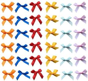 img 4 attached to 🎀 Exceart 200pcs Mini Satin Ribbon Bows: Perfect Embellishment Bows for Wedding, Crafts, Sewing & Scrapbooking Decoration in Mixed Colors
