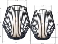 🕯️ set of 2 indoor outdoor black metal wire tea light candle holders - ideal for events, parties, and wedding decorations logo