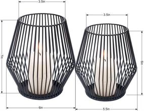 img 4 attached to 🕯️ Set of 2 Indoor Outdoor Black Metal Wire Tea Light Candle Holders - Ideal for Events, Parties, and Wedding Decorations