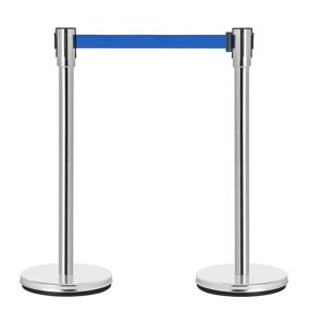 img 4 attached to Crowd Control Stanchion Belt Barriers - DuraSteel Stainless Steel Stanchions With 6