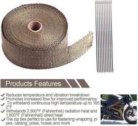 img 3 attached to 🏍️ Enhance Motorcycle Performance & Protect Your Exhaust with Maxon Auto Corporation Titanium 2" x 50FT Heat Wrap Trap Kit