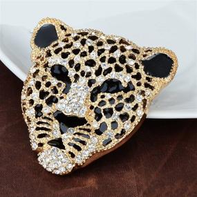 img 1 attached to OBONNIE Vintage Spotted Leopard Rhinestone