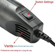 compact 300w mini heat gun: portable hot air gun for precise small projects - electronics, crafts, beading, melting, embossing, removing (black shell + red mouth) логотип