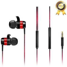 img 3 attached to [Enhanced] inOpera Audio A1 Headphones - Wired Earbuds for Fitness, Sports, Jogging, Gym - Noise Isolating, Strong Deep Bass, In-Ear Earphones with Mic and Volume Control (Red/Black)