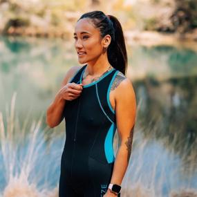 img 3 attached to Stay Cool and Ready to Sprint with the RunBreeze Women's Triathlon Suit: Breathable, Quick-Drying, with Convenient Dual Rear Pockets