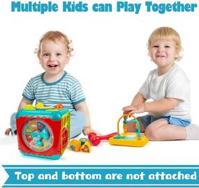 img 1 attached to 🧩 UNIH Activity Cube Toys for Baby, Educational Learning Toys for Toddlers, 7-in-1 Early Developmental Toys for Boys & Girls, Ages 1-3 Years Old