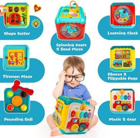 img 2 attached to 🧩 UNIH Activity Cube Toys for Baby, Educational Learning Toys for Toddlers, 7-in-1 Early Developmental Toys for Boys & Girls, Ages 1-3 Years Old