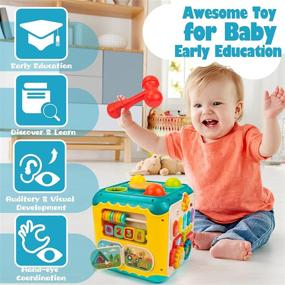 img 3 attached to 🧩 UNIH Activity Cube Toys for Baby, Educational Learning Toys for Toddlers, 7-in-1 Early Developmental Toys for Boys & Girls, Ages 1-3 Years Old