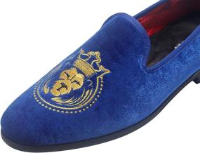 img 2 attached to Exquisite Embroidery: ELANROMAN Vintage Loafers for Sophisticated Men's Style & Comfort