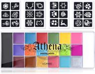 🎨 ucanbe face body paint set - athena painting palette, 24 stencils - large deep pan | ideal for halloween, cosplay, party, sfx, arty stage makeup | non-toxic facepaints for all skin types logo