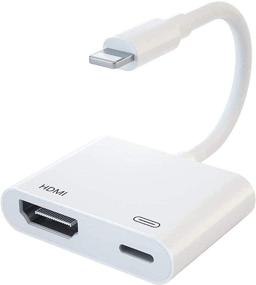 img 4 attached to 📱 Адаптер Apple MFi Certified Lightning к HDMI с портом для зарядки - 1080P цифровой AV аудио синхр. экран конвертер для iPhone, iPad, iPod - поддержка 4K HDMI вывода на HD-телевизор/монитор/проектор (должен быть включен в розетку)