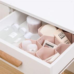 img 1 attached to 🗂️ Maximize Drawer Space: Poeland Drawer Divider Organizer - 8pcs DIY Plastic Grid Honeycomb Dividers