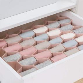 img 2 attached to 🗂️ Maximize Drawer Space: Poeland Drawer Divider Organizer - 8pcs DIY Plastic Grid Honeycomb Dividers